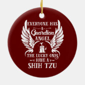 Shih Tzu Haustier-Schutzengel Keramik Ornament (Hinten)