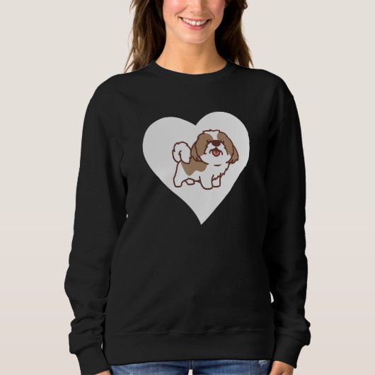 Shih Tzu Heart Funny Shih Tzu Owner Dog Lover Sweatshirt (Vorderseite)
