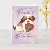 Shih Tzu Heart Grandma Karte (Gelbe Blume)
