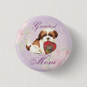 Shih Tzu Heart Mama Button