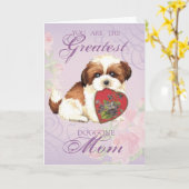 Shih Tzu Heart Mama Karte (Gelbe Blume)