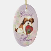 Shih Tzu Heart Mama Keramik Keramik Ornament (Rechts)
