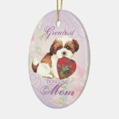 Shih Tzu Heart Mama Keramik Keramik Ornament (Links)