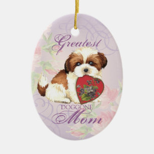 Shih Tzu Heart Mama Keramik Keramik Ornament