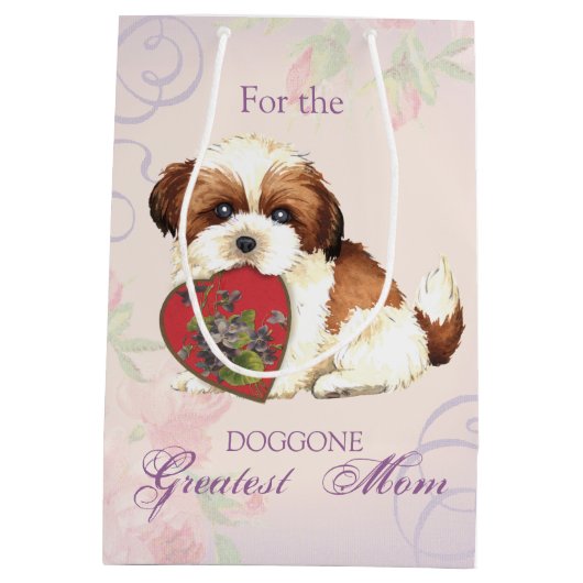 Shih Tzu Heart Mama Mittlere Geschenktüte (Rückseite)