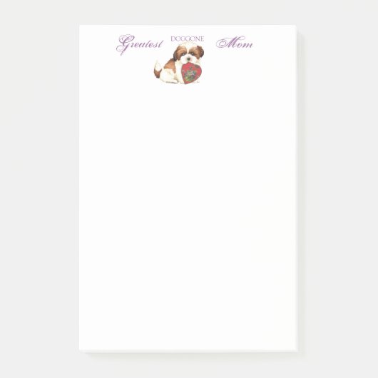 Shih Tzu Heart Mama Post-it Klebezettel (Vorderseite)