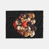 Shih Tzu Heart-shaped Cute Shih Tzu Valentines Day Fleecedecke (Vorderseite (Horizontal))