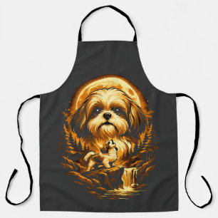 Shih Tzu Heult zum Mond Lustiger Hund Schürze
