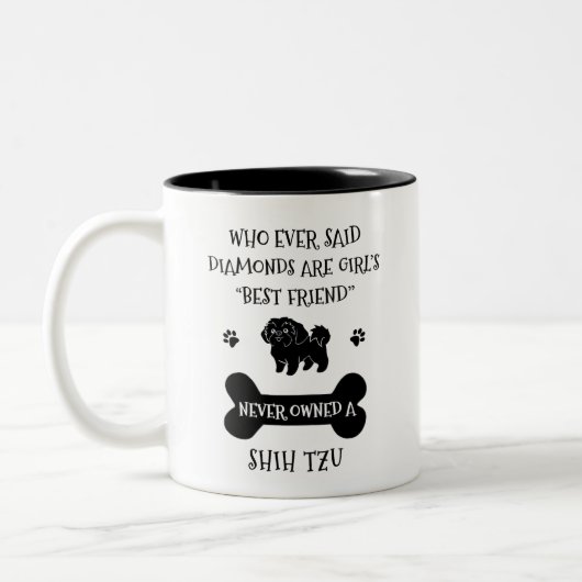 Shih Tzu Hund bester Freund Zweifarbige Tasse (Links)