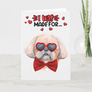 Shih Tzu Hund, der dafür gemacht ist, dich an Vale Feiertagskarte
