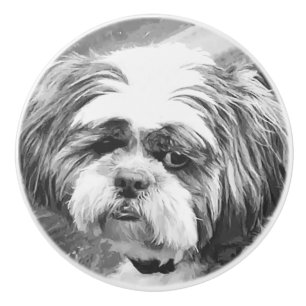 SHIH TZU HUND KERAMIKKNAUF