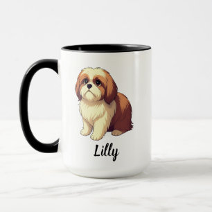 Shih Tzu Hund Kunst mit individuellem Namen Tasse