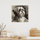 Shih Tzu Hund Kunstposter Poster (Küche)