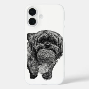 Shih Tzu Hund mit Ball Kunst Handyhülle iPhone 16 Hülle