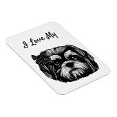 Shih Tzu Hund mit Polka dot bow Original Art Magnet (Rechte Seite)