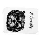 Shih Tzu Hund mit Polka dot bow Original Art Magnet (Horizontal)