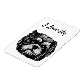 Shih Tzu Hund mit Polka dot bow Original Art Magnet (Linke Seite)