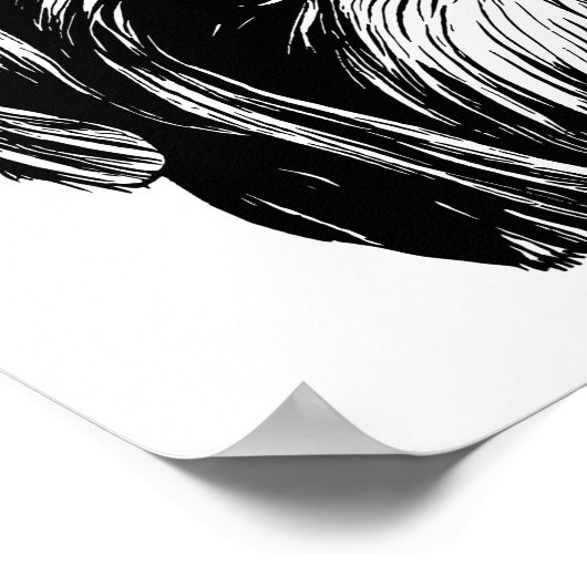 Shih Tzu Hund mit Polka dot bow Original Art Poster (Ecke)