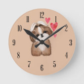 Shih Tzu Hund Rasse Wall Clock Runde Wanduhr (Vorderseite)