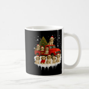 Shih Tzu Hund roter LKW Weihnachtsbaum Santa hässl Kaffeetasse