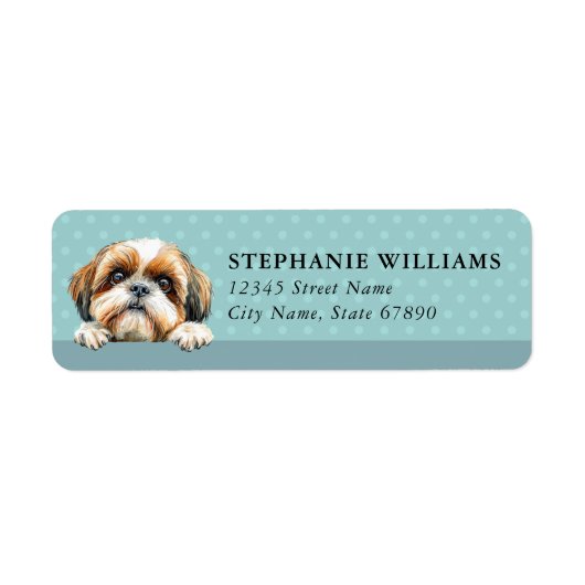 Shih Tzu Hund Rücksendeadressetiketten (Vorne)