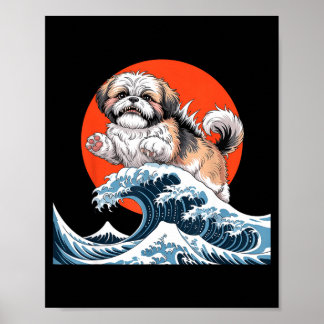 Shih tzu Hund shihtzu Hund japanische Kunst shitzh Poster