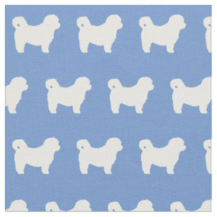 Shih Tzu Hund Silhouette Haustier Hellblau Stoff