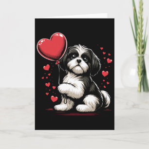 Shih Tzu Hund Valentinstag Hundebesitzer Valentins Karte