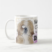 Shih Tzu Hunde mit Kaffeemischung am Morgen Kaffeetasse (Links)