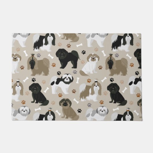 Shih Tzu Hunde Paws and Bones Doormat Fußmatte (Vorderseite)