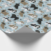 Shih Tzu Hunde Paws and Bones Geschenkpapier (Ecke)