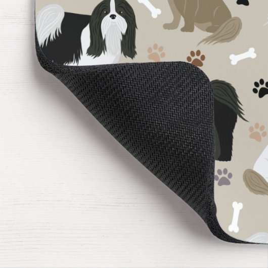 Shih Tzu Hunde Paws and Bones Mouse Pad Mousepad (Ecke)