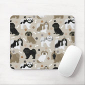 Shih Tzu Hunde Paws and Bones Mouse Pad Mousepad (Mit Mouse)