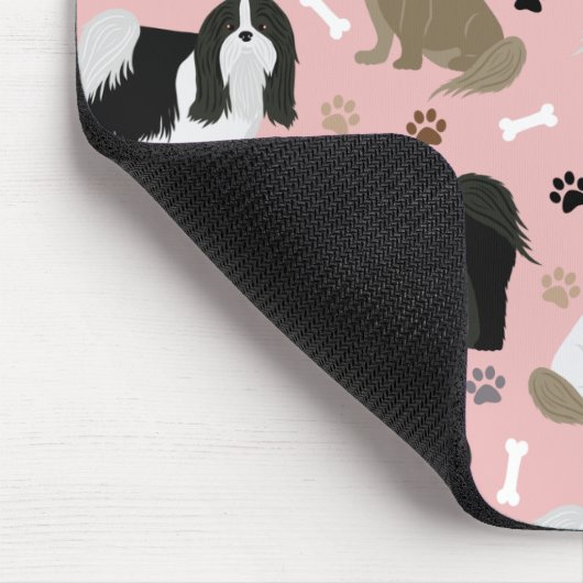 Shih Tzu Hunde Paws and Bones Mouse Pad Mousepad (Ecke)