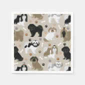 Shih Tzu Hunde Paws and Bones Napkins Serviette (Vorderseite)