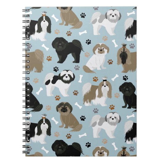 Shih Tzu Hunde Paws and Bones Notizblock (Vorderseite)