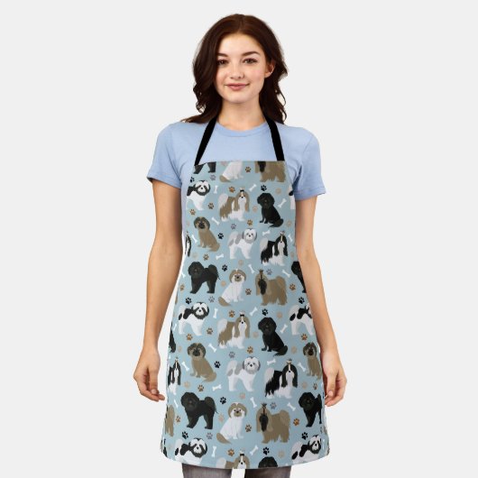 Shih Tzu Hunde Paws and Bones Schürze (Getragen)