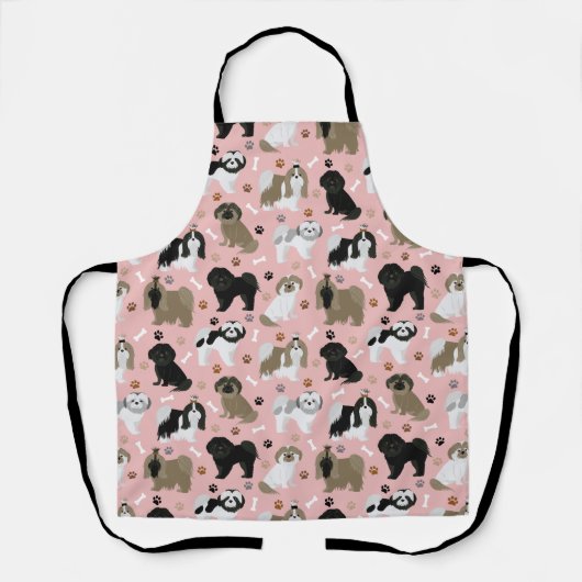 Shih Tzu Hunde Paws and Bones Schürze (Vorderseite)