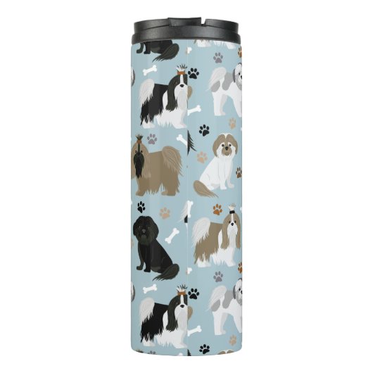 Shih Tzu Hunde Paws and Bones Thermosbecher (Rückseite)