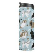 Shih Tzu Hunde Paws and Bones Thermosbecher (Nach rechts gedreht)