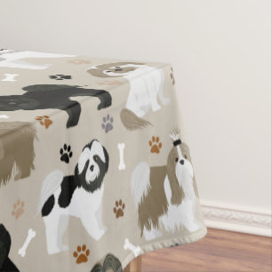 Shih Tzu Hunde Paws and Bones Tischdecke