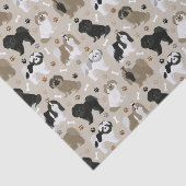 Shih Tzu Hunde Paws and Bones Tissue Seidenpapier (Ausschnitt)