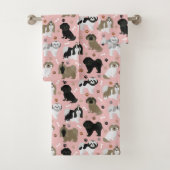 Shih Tzu Hunde Paws & Bones Badetuch Set (Insitu)