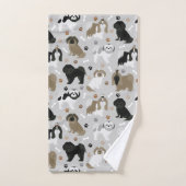 Shih Tzu Hunde Paws & Bones Badetuch Set (Handtuch)