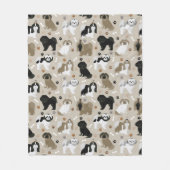 Shih Tzu Hunde Paws & Bones Fleece Blanket (Vorderseite)