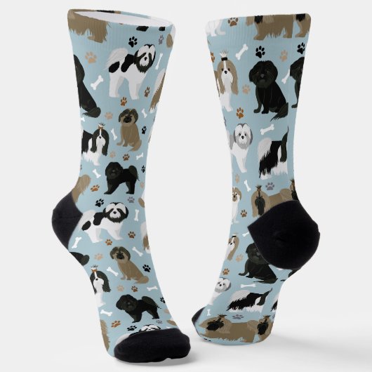 Shih Tzu Hunde Paws & Bones Socks Socken (Gewinkelt)