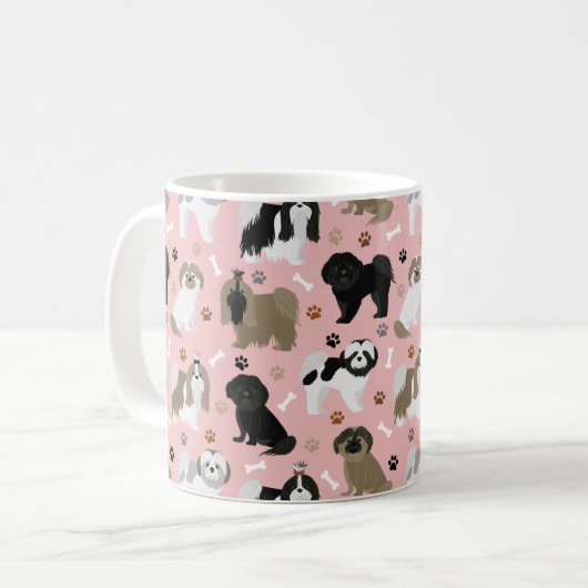 Shih Tzu Hunde Paws & Bones Tasse (Vorderseite Links)