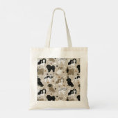 Shih Tzu Hunde Pfoten und Knochen Tote Bag Tragetasche (Rückseite)