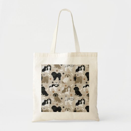 Shih Tzu Hunde Pfoten und Knochen Tote Bag Tragetasche (Vorne)