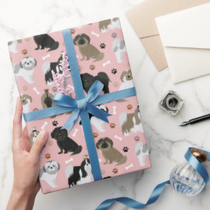 Shih Tzu Hunde Pfoten und Knochen Wrapping Paper Geschenkpapier